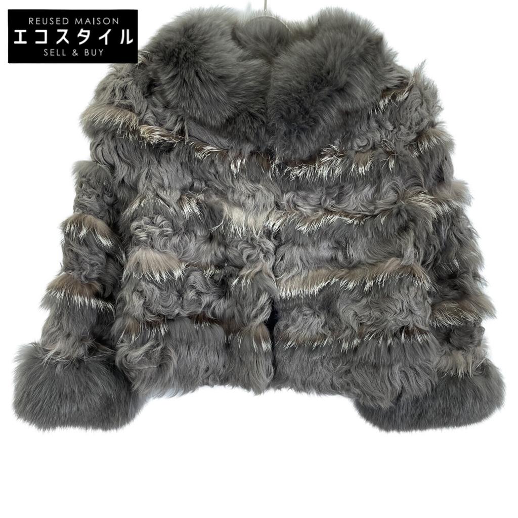 Diagram 04390201 Gray Lamb Fur x Fox Fur Jacket Jacket 36 grayUsed