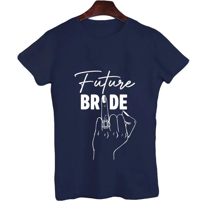 Women Team Bride T Shirt Future Bride Tops Bachelorette T-shirt Short Sleeve EVJF Tshirts Ring Finger Wedding Hen Party Tees