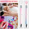 1/2Pcs Rhinestone Applicator Tool with Refill Wax Pads Rhinestone Picker Refillable Wax Pen DIY Nail Art Rhinestone Painting Dotting Wax Pen Rotatable
