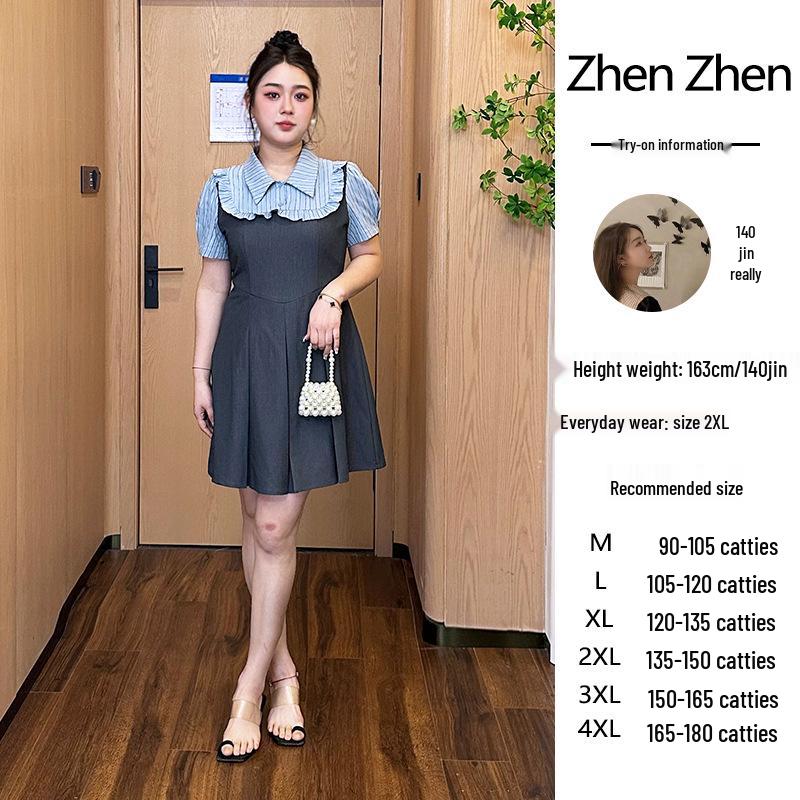 

Повседневное платье-комбинация принцессы в корейском стиле весна/лето 2025 - Женская мода больших размеров 4XL 165-180 lbs