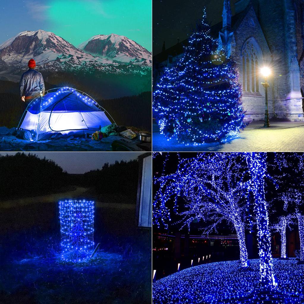 [Large Bead] LED String Lights, Solar Powered, Christmas Tree Lights, Super Bright, 20M, 200 Bulbs, 8 Lighting Modes, Automatic Nighttime Lighting,