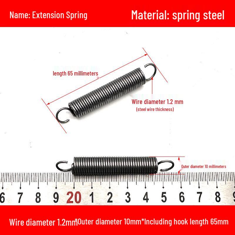 1.2mm Wire Extension Spring with Hook - Soft Tensile Force Spring Accessory