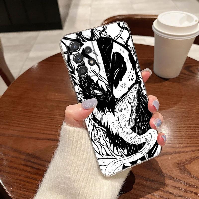 

Прозрачный чехол Marvel Venom Black Art для Samsung Galaxy A57 A37 A56 5G A36 Чехлы A55 A54 A35 A26 A07 A17 A16 A06 A36 A15 Мягкая накладка Galaxy A50