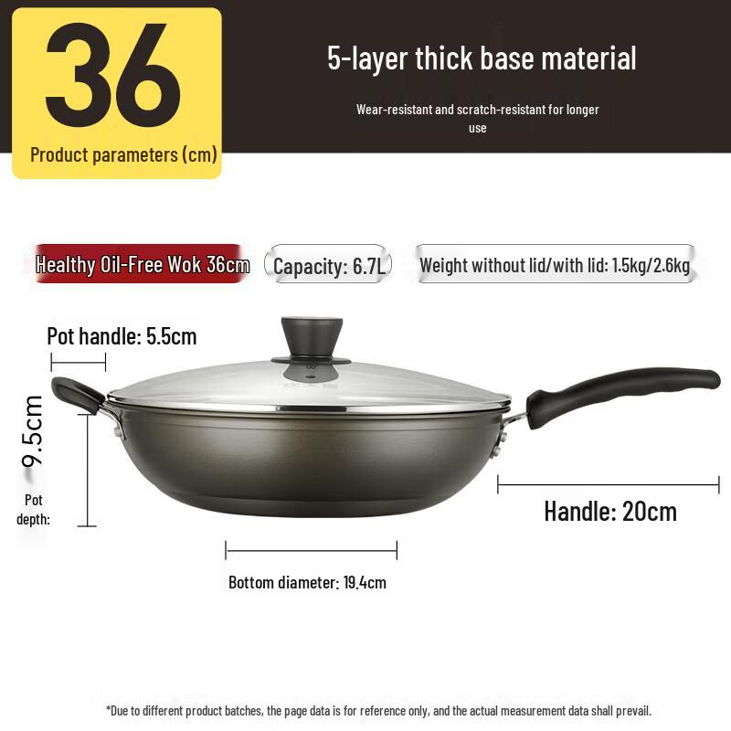 COOKER KING 34cm Smokeless Non-stick Frying Wok