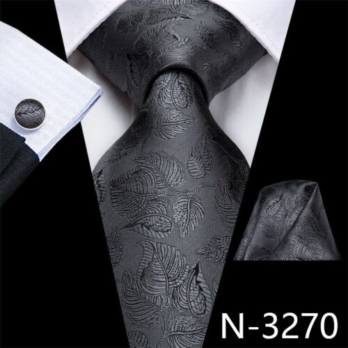 280 Styles Silk Mens Tie Pocket Square Hankerchief Cufflinks Wedding Set Prom