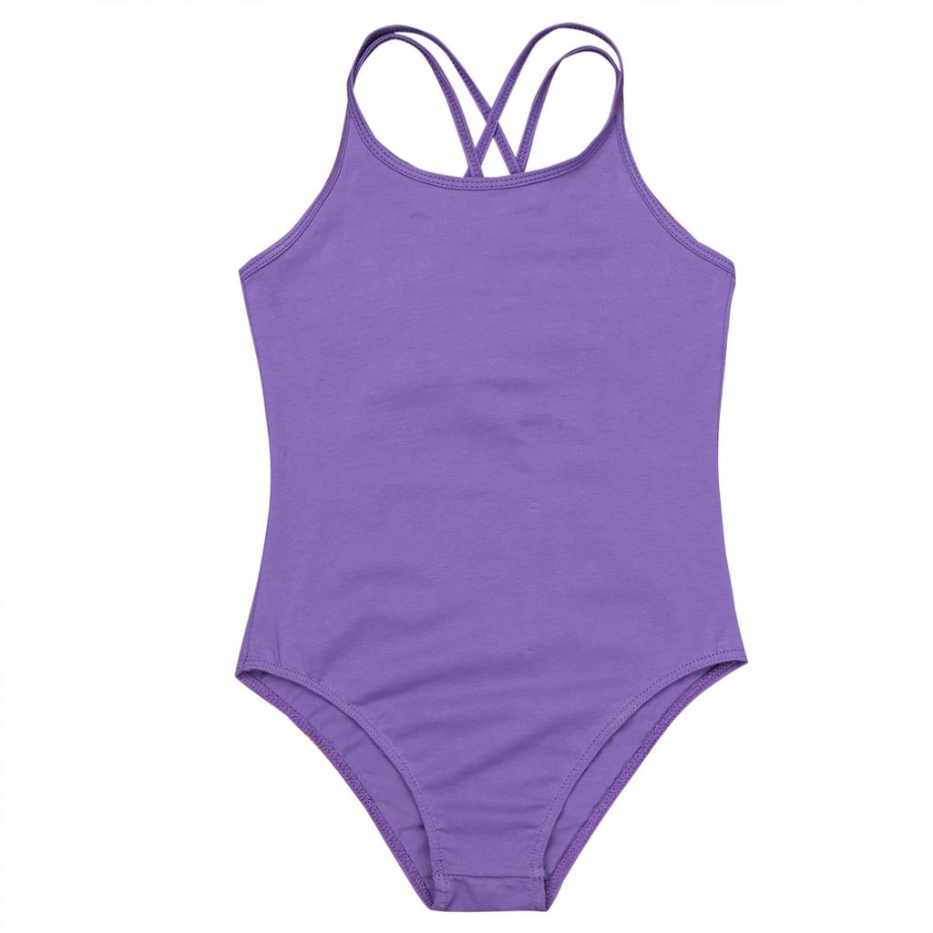 Toddler Girl Ballet Gymnastics Leotard Bodysuit Solid Cotton Ballerina Performance Training Practice Costume
