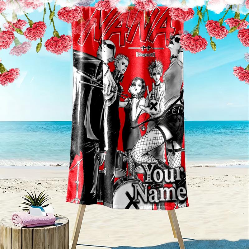 Name Custom nana Print Beach Towel, Large Soft Quick Dry Towel for Beach Camping Swimming