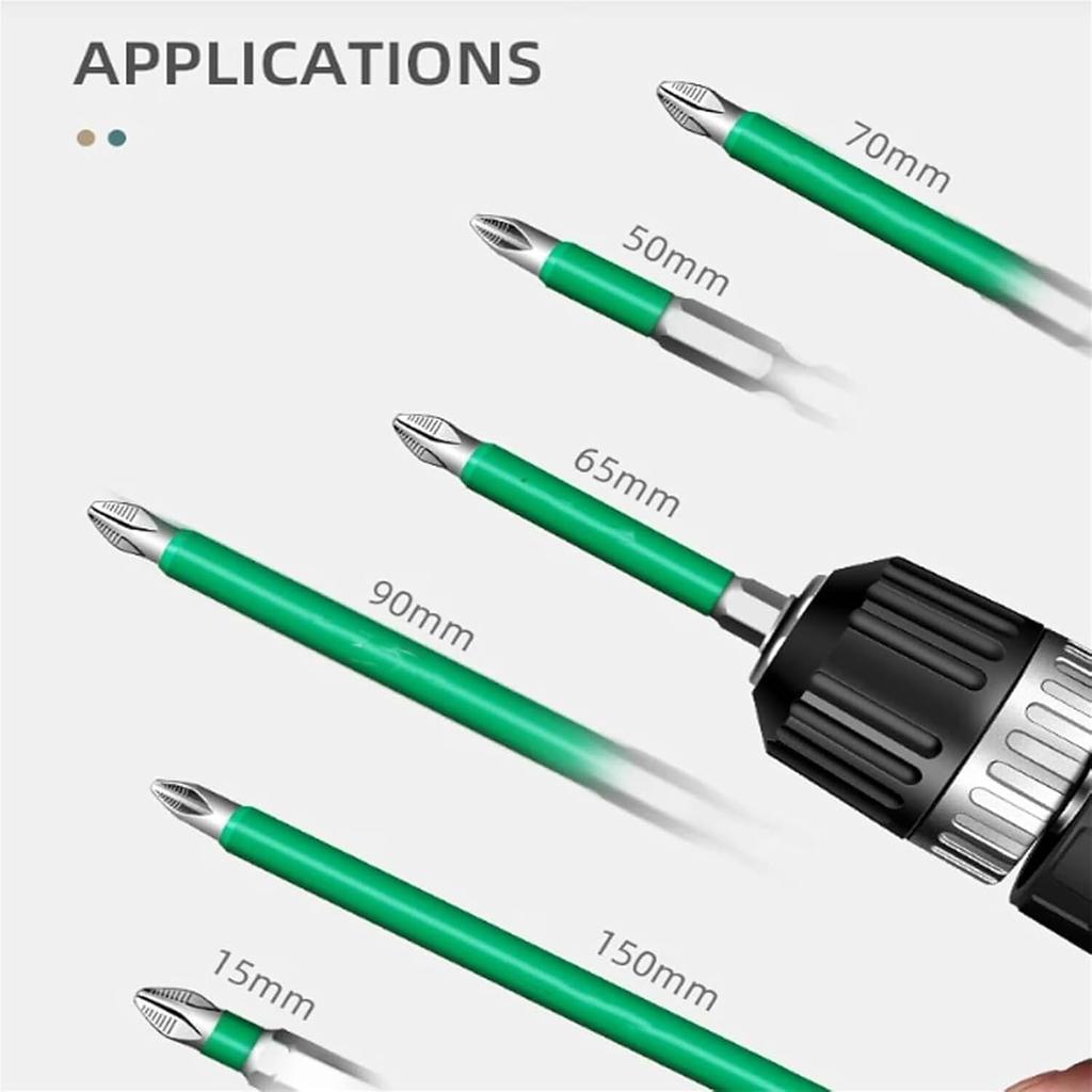 Portraitw Strong Magnetic Durability Screwdriver Drill Bit Set, Universal Drill Screwdriver Bit Set, Anti Slip Screwdriver Bit Set, Universal