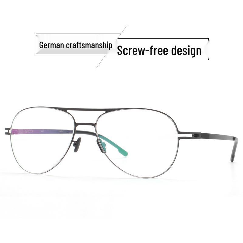 Germany My Thin Legs Retro Super Light Metal Glasses Frame - Trendy Korean Fashion Flat Lens