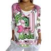 Women's Fashion Casual Knit Sweater Button-Up Christmas Print Cardigan Jacket