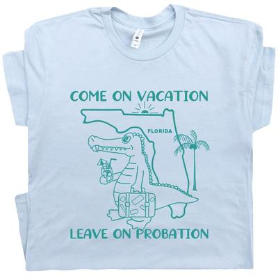 T-shirt Floride T-shirts de Vacances Drôles T-shirt Souvenir Alligator Vintage Key West T