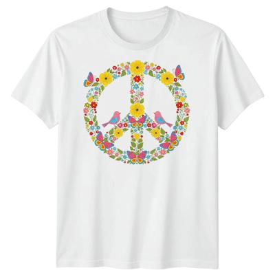 Peace Sign Symbols Unisexs TShirt Floral Nature Graphic Tee