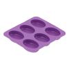6 Grid Originality Pattern Mold Silicone Hand Made Soap Cake Mold for Home Bakery(Oval )