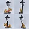 Outdoor Statue Resin Sculpture with Solar Light Ornament Housewarming Gifts Landscape Lamp