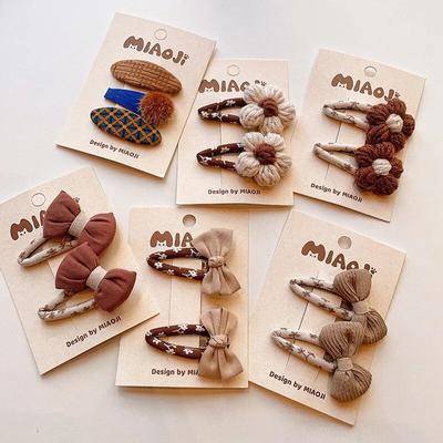 2 teile/satz Süße Prinzessin Haar Clip für Baby Mädchen Retro Europäischen Stil Haarnadel für Kleine Mädchen Nette Floral Bowknot kinder Kopfbedeckungen