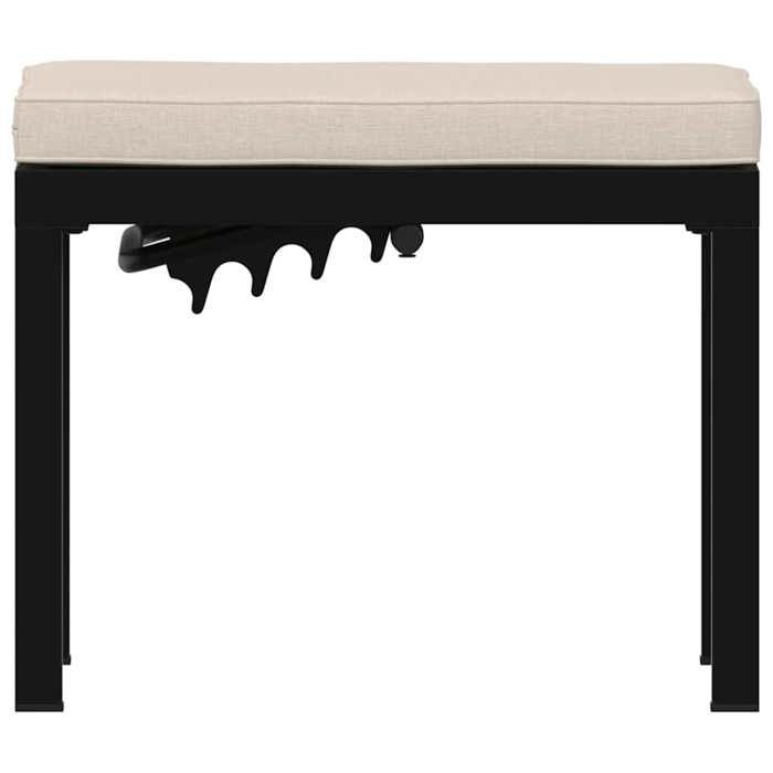 VidaXL Tabouret de jardin avec coussin noir acier enduit de poudre, siège de jardin, tabouret d'extérieur, siège cube, siège 4008564
