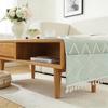 End Table Decoration Farmhouse Rectangular Cotton Coffee Table Cloth with Pockets