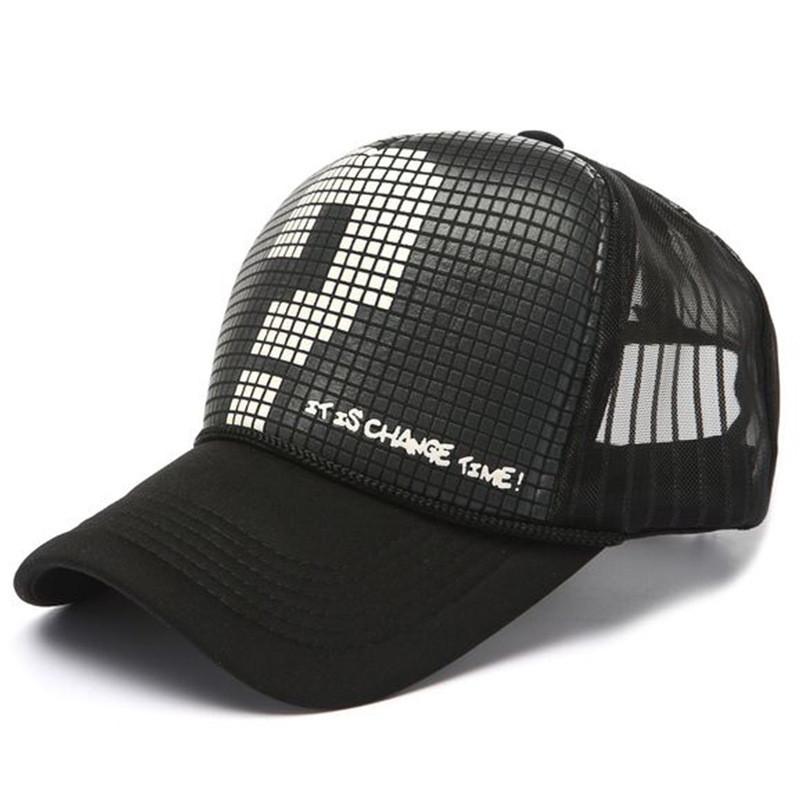Alphabet Embroidered Mesh Cap With Sun Protection For Summer Casual Wear