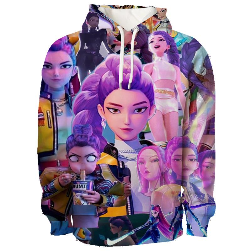 Kpop Dämonenjäger Hoodies 3D Gedruckt Herren Damen Lässiger Pullover Mode Sweatshirts Unisex Kleidung Weiblich Harajuku Streetwear