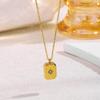 18K Gold-Plated Titanium Necklace with Water Drop Star Gem and Geometric Design