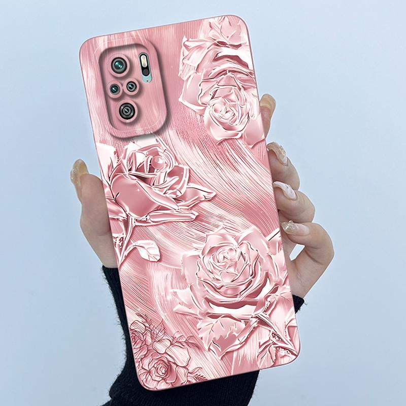 For Xiaomi Poco M5s Phone Case PocoM5s Cover Fashion Simplicity Butterfly Floral Soft Liquid Silicone Shell For Poco M 5s Fundas