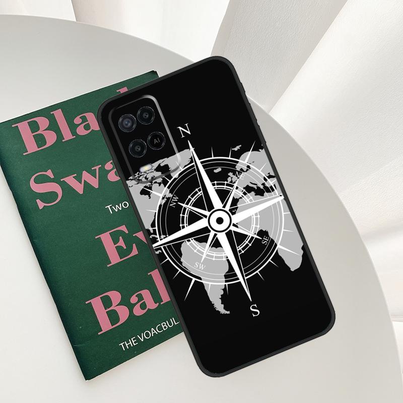 Compass Case For Oppo A52 A72 A76 A96 A54 A74 A94 A54S A57S A58 A78 A98 A57 A77 A15 A16 A17 Cover
