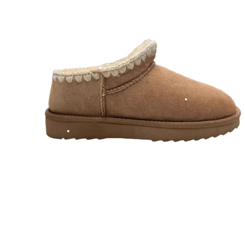 Fashion Women Slip on Anti-slip Outdoor Ankle Boots 2024 Short Plush Comfortable Snow Boots Women Retro Casual Platform Designer Shoes