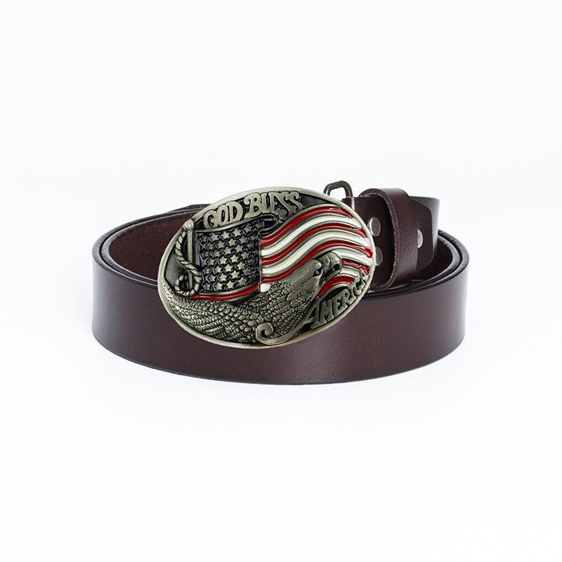 Bronz Nokta Boya Kartal Tokalı Kemer Amerikan Bayrağı Moda Bayrağı Kemer