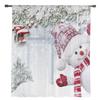 Christmas Winter Snow Scene Snowman Sheer Curtains for Living Room Decoration Window Curtains Kitchen Tulle Voile Curtains