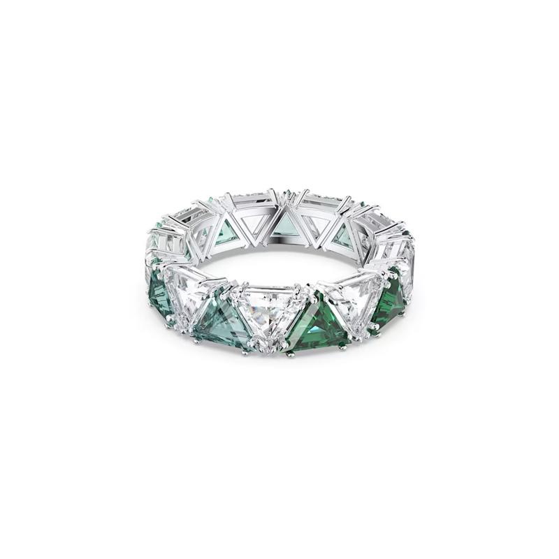 Swarovski Ortyx cocktail triangle cut rhodium plated zirconia ring women s silver 5600760