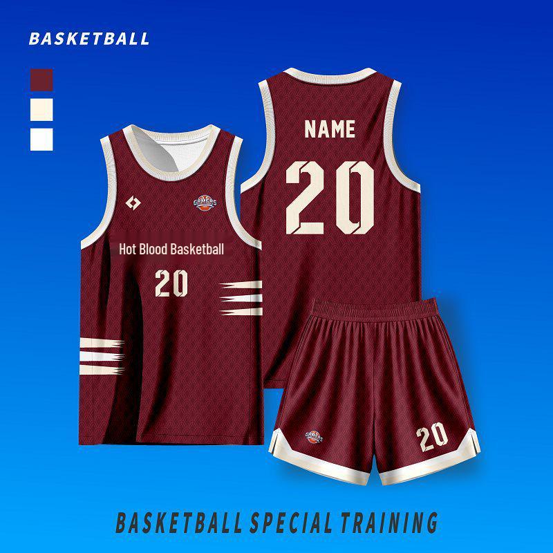 American Style Moisture-Wicking Basketball Uniform Set - Customizable Team Sportswear