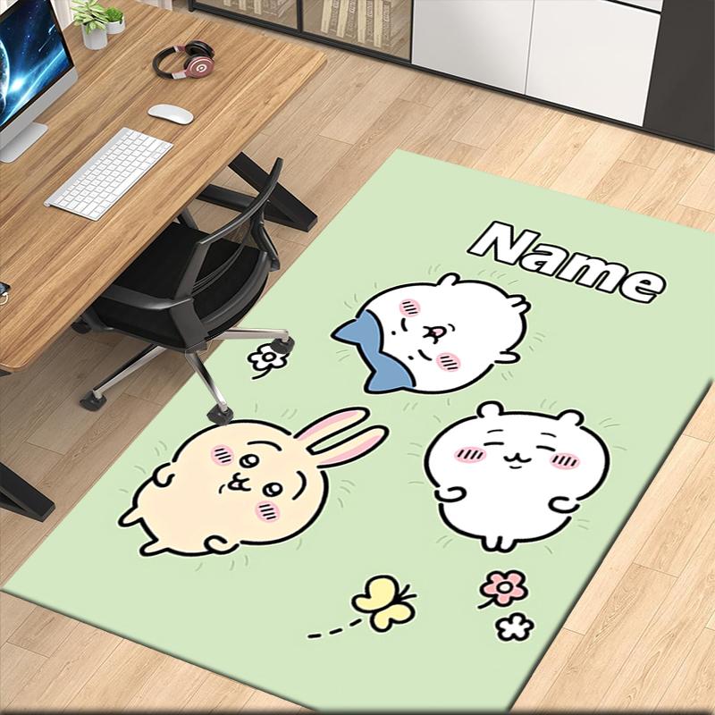 Custom Name Usagi Printed Carpet, for Office Chair Living Room Bedroom Kitchen Room Decor Gifts.