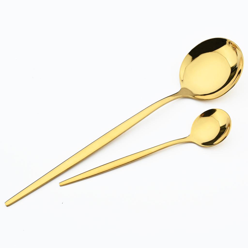 4Pcs/Set Colorful Dinnerware Set Stainless Steel Cutlery Dinner Set Knife Fork Coffee Spoon Silverware Set Kitchen Tableware Set