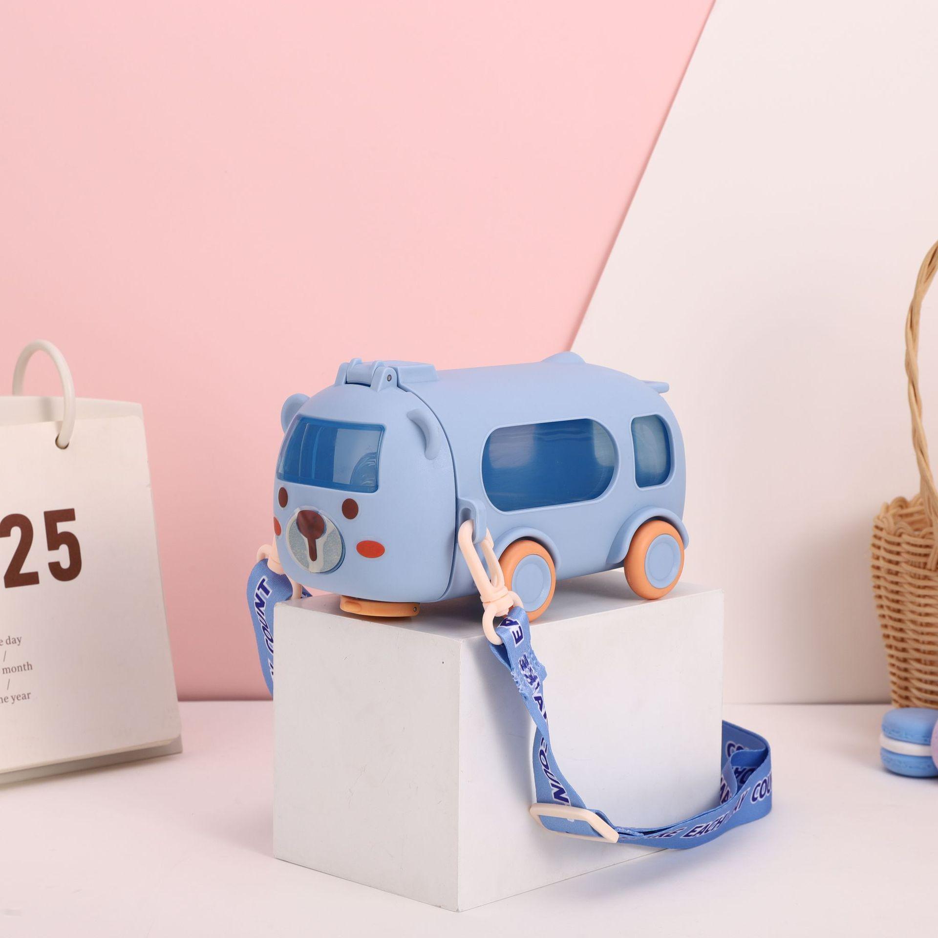 

Милая детская бутылка для воды с соломинкой - Идеально подходит для школы и детского сада для мальчиков и девочек 500ml синий