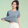 Damen Quick Dry Yoga Top Sommer Rundhals Eng Fitness Training Sport Kurzarm T-Shirt