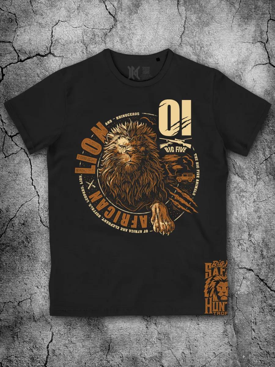 

Lion T-shirt as a birthday gift for a hunter cotton S