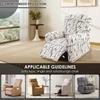 4Pcs Elastic Recliner Sofa Cover Printed Stretch Recliner Slipcovers with Side Pockets Non Slip Sofa Slipcovers for Living Room