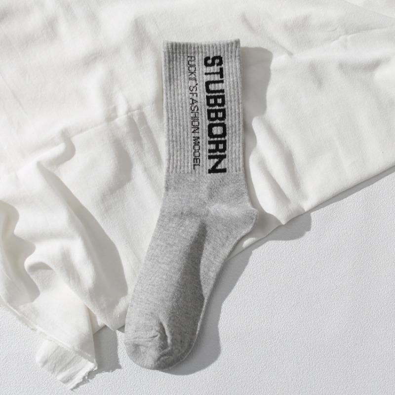 Men's Spring and Autumn Tide Sports Letter Skateboard Tube Socks