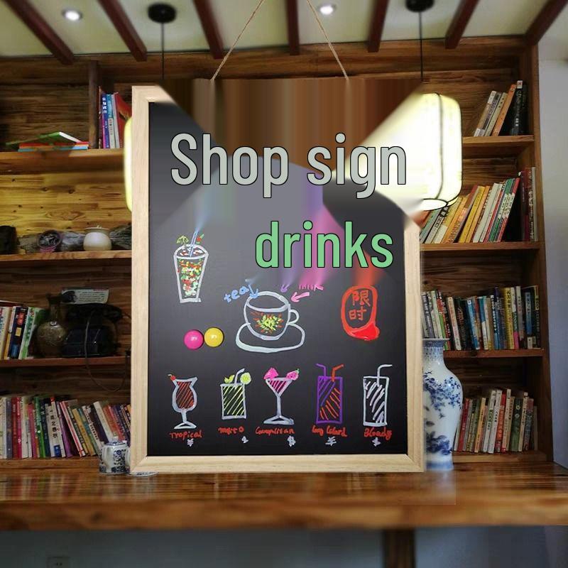 Wall-Mounted Blackboard: Restaurant Menu, Business Hours & Message Display - Wipeable & No Drilling Required