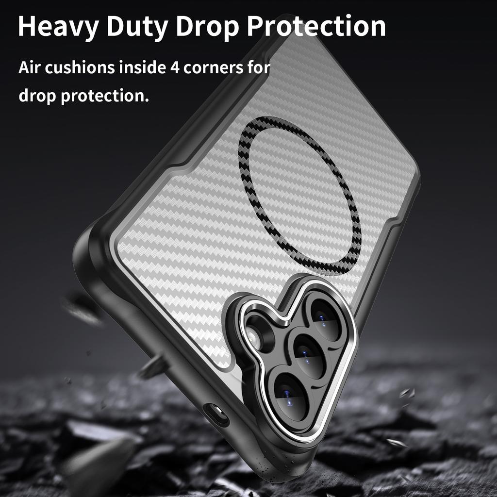 For Samsung Galaxy S26+ Case Magnetic Case Hybrid Phone Cover Carbon Fiber
