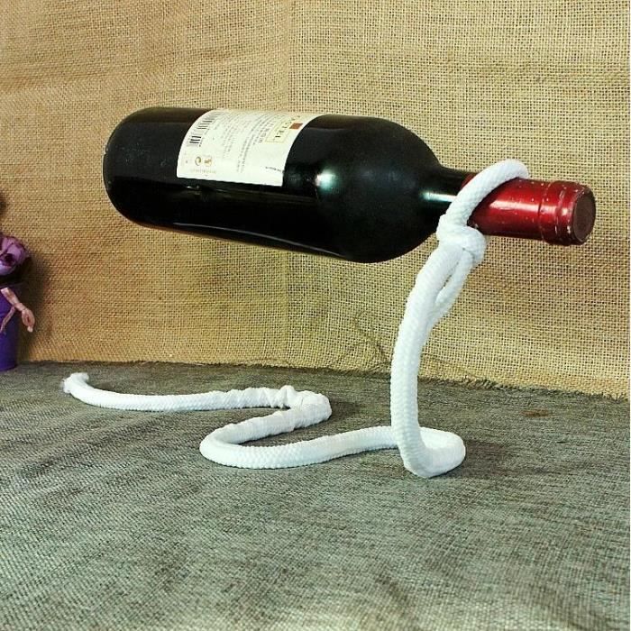 Magisk illusion flytande Lasso Rep Vinflaska Hållare ställ Rack Magisk
