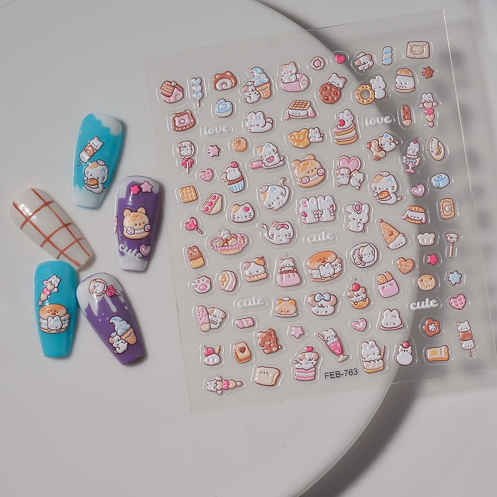 5D Embossed Cute Puppy Nail & Laptop Stickers, Waterproof & Three-Dimensional, In Stock