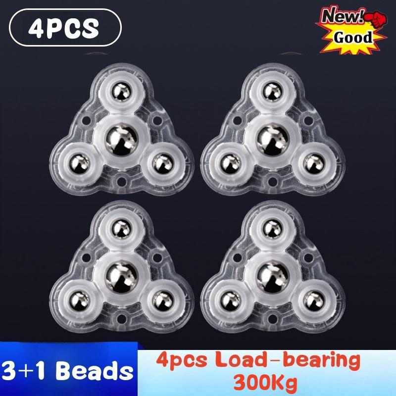 

Новые 4 шт. самоклеящиеся шариковые шкивы с тихим креплением, универсальные, нагрузка на колесо 300 кг, мебельные ролики, колеса из нержавеющей стали, вращение на 360°