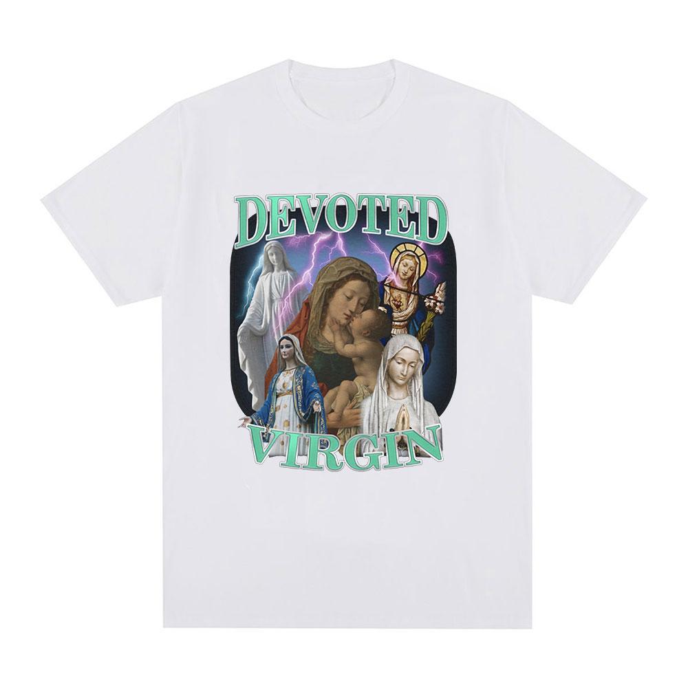 

Devoted Virgin Meme Graphic T-shirt Men Fashion Vintage Short Sleeve T-shirts 100% Cotton Casual Oversized Tee Cool Amusing Tops XXXXXL