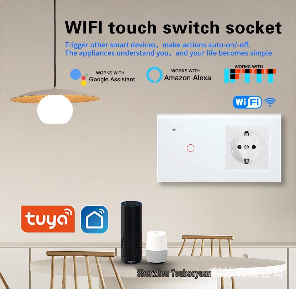 European Standard WIFI Smart Switch: Single Round Tempered Glass Voice & APP-Controlled Panel.