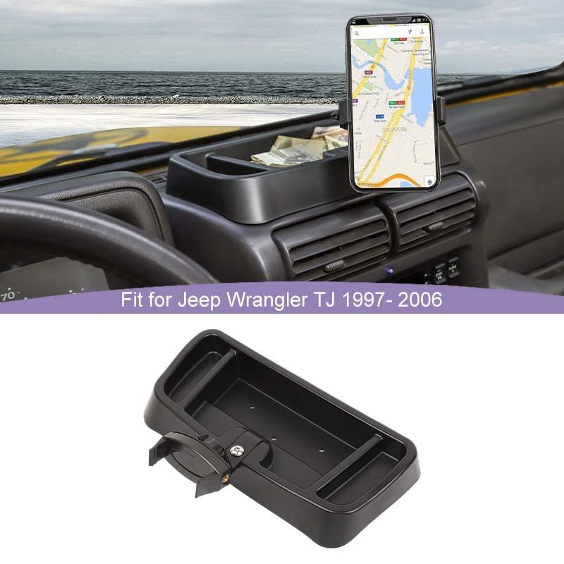 Car Center Console Phone Holder Storage Box Bracket GPS Stand Fit For Jeep Wrangler TJ 1997-2006 Car Interior Accessories