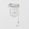 Classic Vintage Imitation Pearl Brooch Tassel Chain Pin Elegant Suit Jewelry for Women Business Professional Outfits 2024