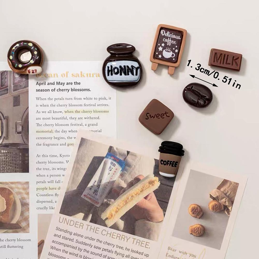 10Pcs Coffee Chocolate Simulation Food Fridge Magnets Whiteboard Stickers Refrigerator Decorative Magnets Kitchen Home Decor