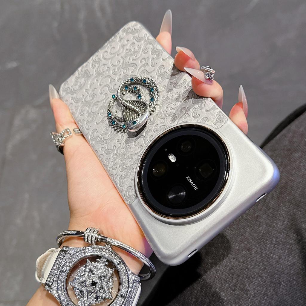 Trendy Silver Moon Dragon King Cobra Case for Mate70 Pro Series