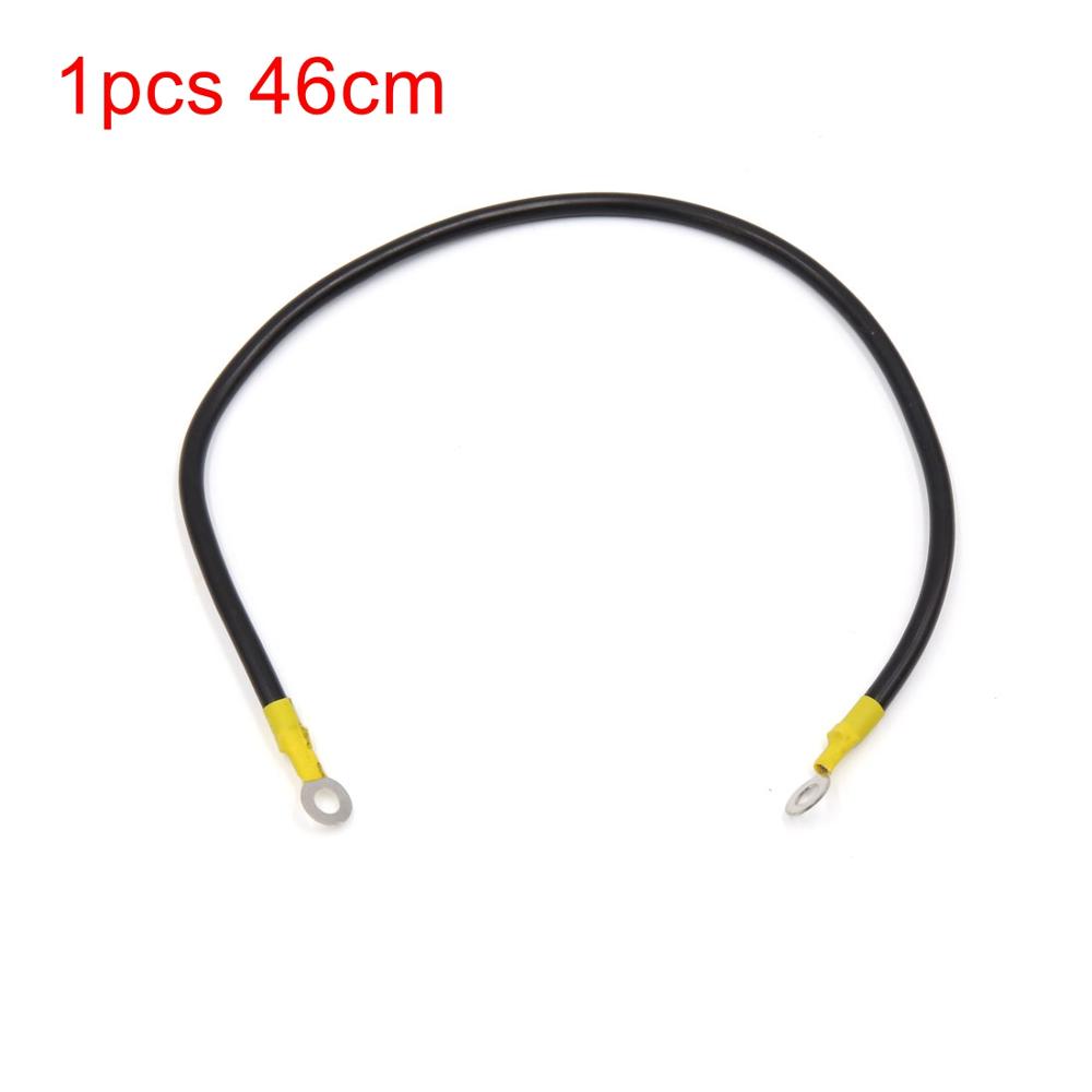

X Autohaux 26cm 46cm DC 12V 24V Black Car Auto Battery Ground Wire Electric Conduction Stable Voltage Cable 1pcs 46cm A